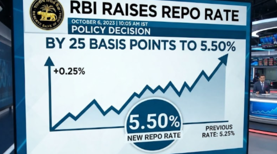 RBI Raises Repo Rate by 25 Basis Points to 5.50%